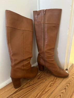 Nine West Leather Boots - Cognac